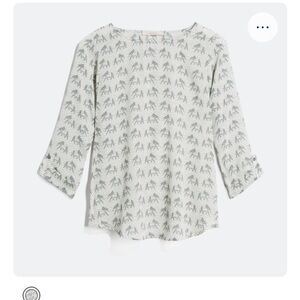 41 Hawthorn elephant print 3/4 sleeve sheer blouse